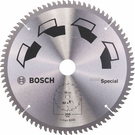1x Lame de Scie Circulaire Special (pour Bois, Métaux non ferreux, Plastique, Ø 250 x 3.2/2.5 x 30 mm, 80 Dents, FT, Accessoire Scie Circulaire)