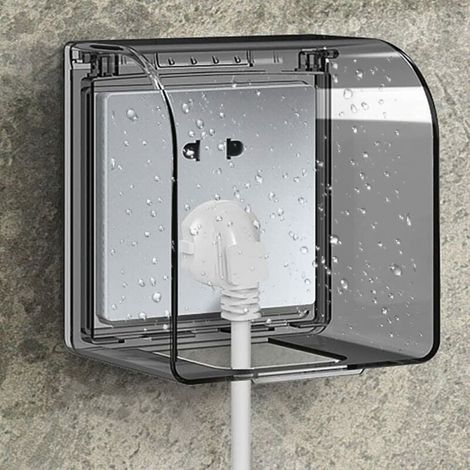 Universelle wasserdichte Steckdosenabdeckung Typ 86, Kindersicherung, 12,2 × 10,8 × 7,3 cm, wasserdichte Außensteckdose, kompatibel mit Schaltern (schwarz)
