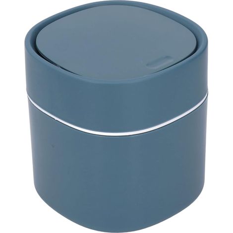 Tischabfalleimer mit Deckel, kleiner Plastikeimer, kleiner Mülleimer für Schlafzimmer, Esszimmer, Badezimmer, Büro (Blau)