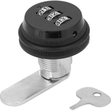Armadietto con serratura a combinazione Camlock in lega di zinco, protezione con codice a tre cifre (nero).