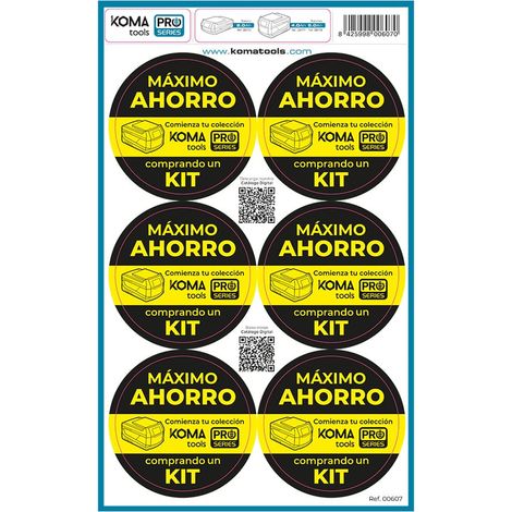 Pegatinas máximo ahorro koma tools