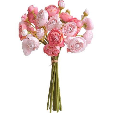 Fleurs artificielles, bouquets réalistes, décoration intérieure, 2rose, 12pcs (1/2)