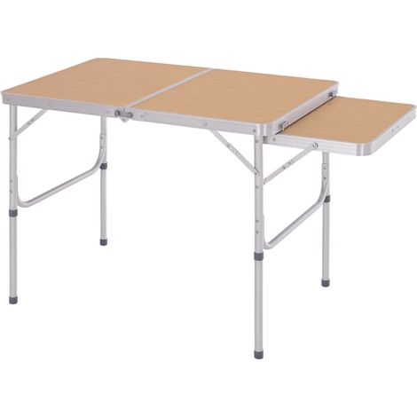 Outsunny 3ft Aluminium MDF-Top Folding Picnic Table Portable Camping Table (1/5)