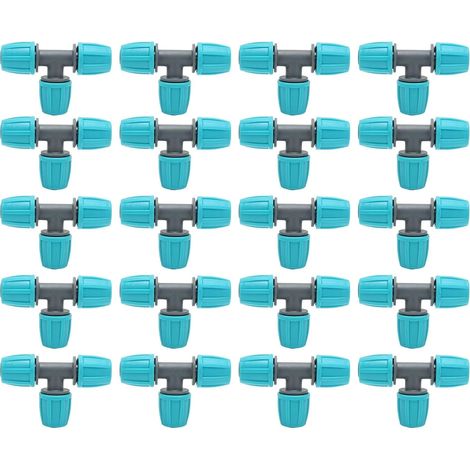 20 raccords de 16 mm (0,6 pouce) pour système d'irrigation goutte à goutte, raccords de tuyau d'arrosage, raccords en T pour système d'arrosage de jardin et de pelouse (1/5)