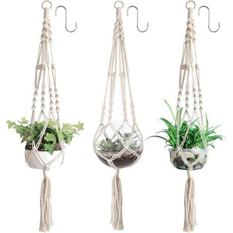 Piece Hanging Mesh Flower Pot, Scandinavian Style Hanging Plant Basket (1/4)