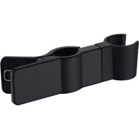 ALLIANDISSupport receveur de douche, support de tringle de douche 22-25 mm, métal, pivotant, réglable (Noir)