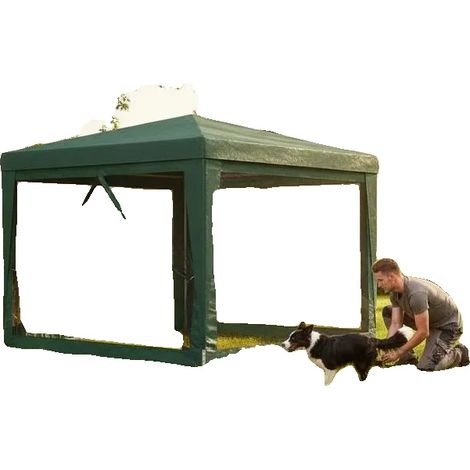 Carpa para fiestas, resistente a los rayos UV, estructura robusta, verde (1/2)