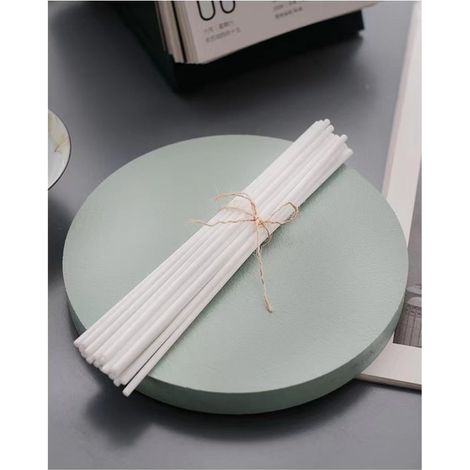 100 bastoncini profumati in rattan nero / bastoncini di ricambio bianchi da 20 cm (1/5)