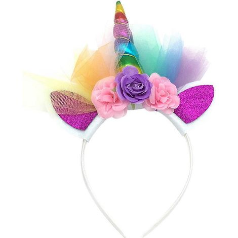 Bandeau de Noël licorne pour cheveux, serre-tête de Noël, accessoire de coiffure de Noël-Colorful