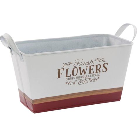 Vaschetta rettangolare in latta "Flowers", 25X13H11 cm (kit da 5) (1/2)