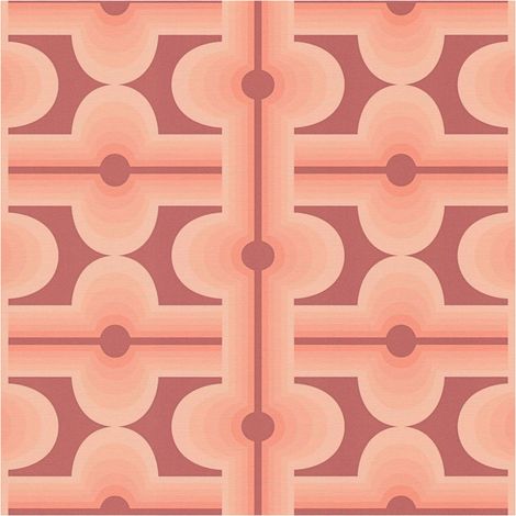 Retro wallpaper wall Profhome 395332 hot embossed non-woven wallpaper slightly textured with geometric shapes matt red salmon pink brown pastel orange 4,5 m2 (1/5)
