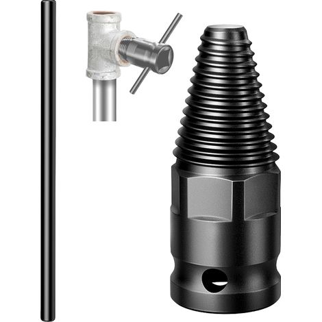 Extractor de tornillos de alta precisión con rosca de dientes finos, extractor de tornillos de 1/2 pulgada para tuberías, para extraer tornillos dañados y reparar accesorios de tuberías roscados (negr (1/5)