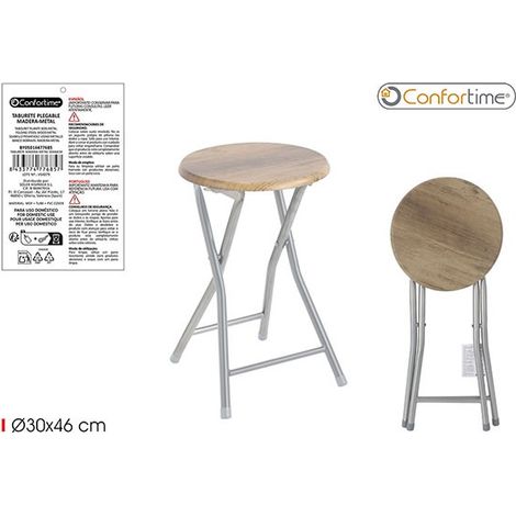 TABURETE MADERA METAL