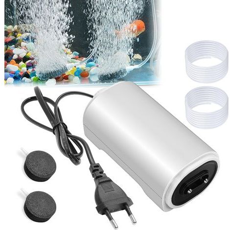 Applicable Pompe Aquarium, Bulleur Aquarium, Pompe a Air Aquarium 6 Watts, Pompe a Air Ultra Silencieuse, Réglable, Pomper des Bulleurs Puissants Et Fins (1/5)