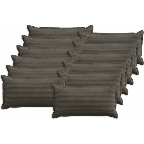 vidaXL Funda de almohada 12 uds. HOUTEN Gris antracita 40 x 80 cm pana (1/5)