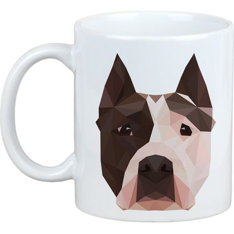 American Staffordshire terrier, Amstaff, Amstaf - tazza con foto e scritta cane geometrico Art-Dog (1/5)