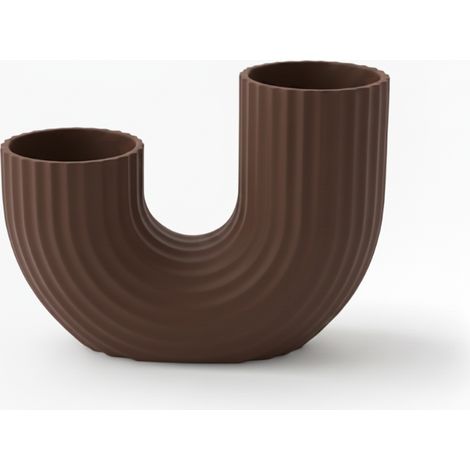 Vaso moderno minimalista marrone a forma di U con una forma elegante
