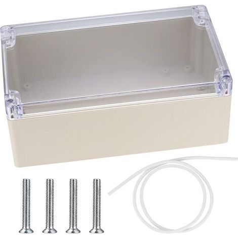Boite de Derivation Etanche IP65 Electrique Exterieur, Boîte de Jonction Connecteurs, Boitier Plastique Electronique Extérieur (Transparent 20X12X7,5CM) (1/5)