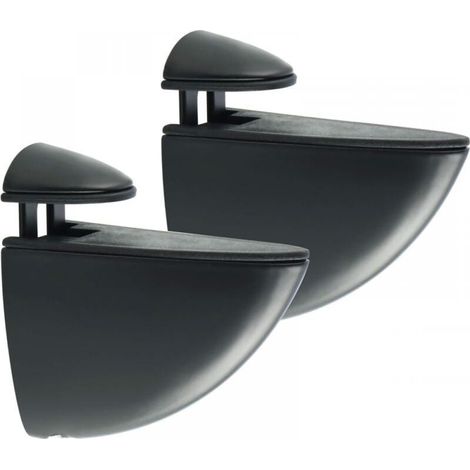 2pcs Glass or Wood Shelf Brackets Adjustable and Adaptable Shelf Brackets Thickness 2-8mm, Screw Wall Mount, Zinc Alloy Matte Black Finish-Wall Shelf (1/4)