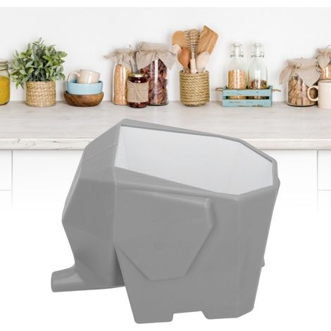 Küchenabtropfgestell aus Kunststoff von Little Elephant, Aufbewahrungsbox für das Abtropfgestell von Little Elephant, graues Küchenregal (1/5)