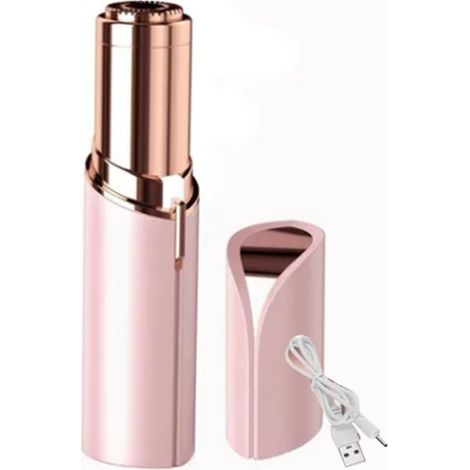 Mini épilateur sourcils électrique rose portable rechargeable USB ABS inox peaux sensibles rasoir poils visage (1/5)