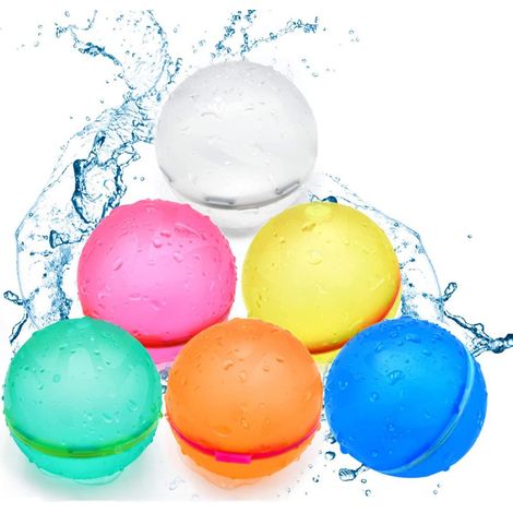 Ballon À Eau Réutilisable - Silicone Alimentaire - Technologie Magnétique Automatique - Pour Activités Extérieures, Plage, Piscine - 6 Pièces (1/5)
