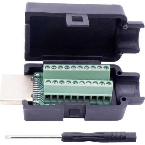 TRU COMPONENTS T1904C104 HDMI-Steckverbinder Stecker, Einbau vertikal Polzahl: 20  Schwarz 1 St.