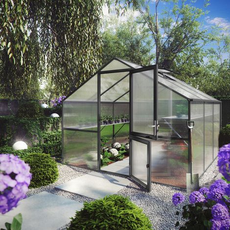 KGT Gewächshaus "Orchidee III" 9,6 m², anthrazit-grau (1/5)