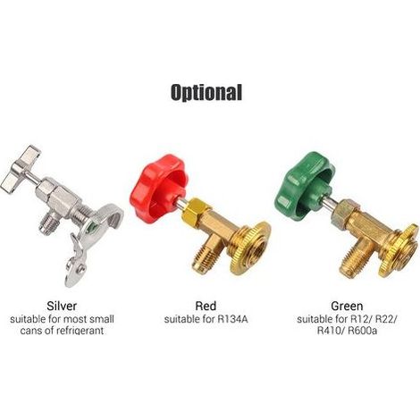 Valve de perçage pour recharge climatisation automobile et réfrigérateur R134A – Embout métallique, filetage 11 mm (1/3)