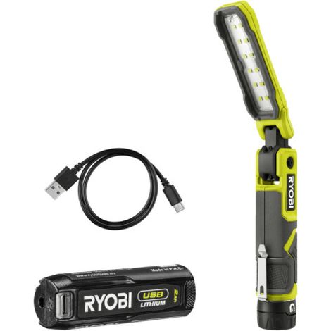 RYOBI Luce da lavoro al litio 4V USB - 650 lumen - 1 batteria da 2,0Ah - RLI4-120G (1/8)