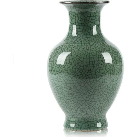 Grand vase en porcelaine de Chine fait à la main pour décoration de la maison (vert) (1/5)