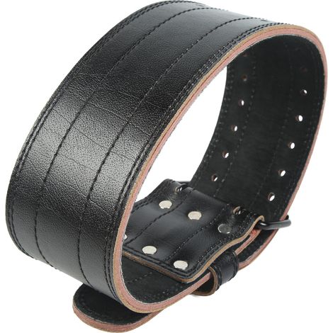 Ceinture de force en cuir pour haltérophilie et powerlifting, soutien lombaire - Noir (1/5)