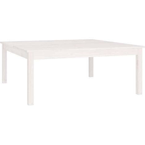Maison Exclusive - Tavolino da Salotto Bianco 100x100x40 cm Legno Massello di Pino (1/5)