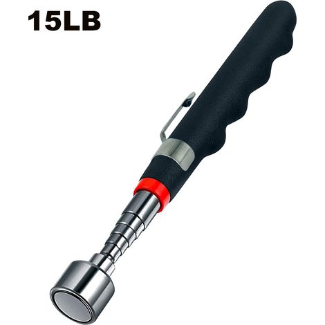 Outil de ramassage magnétique télescopique (capacité de 15 lb) – Tige en acier inoxydable avec poignée ergonomique antidérapante (1/4)