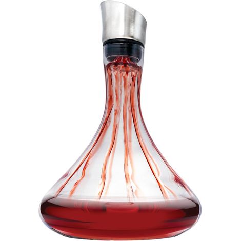 Carafe à vin en verre avec filtre et bec verseur anti-goutte en acier inoxydable, aérateur pour vin rouge