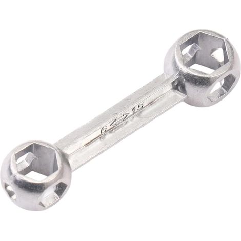 Clé multifonction ouvre-boîte clé hex argenté 9,2cm 10-en-1 (1/5)