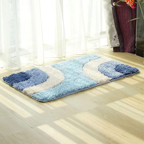 Tappetino da bagno antiscivolo, morbido, per la casa, grigio, lavabile, per il bagno (viola, 50 x 80 cm) (1/3)