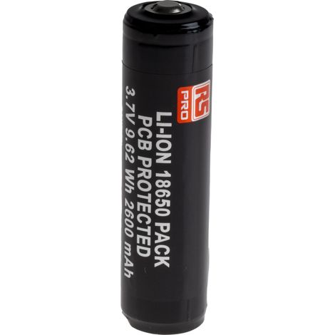Rs Pro – Accumulateur lithium-ion 18650 3.7V 2.6Ah – Protection circuit imprimé – Conçu pour torches LED haute puissance – Longue durée de vie