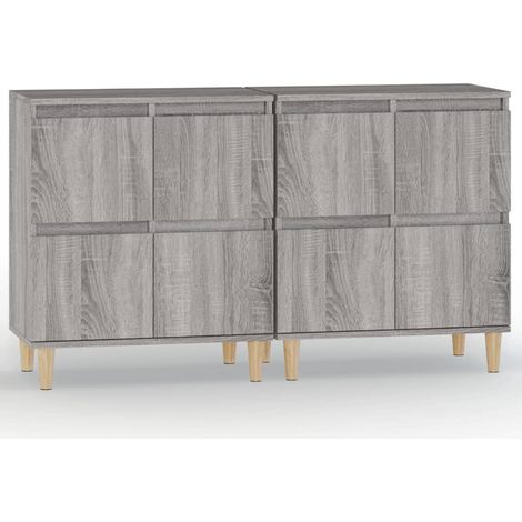 Credenza buffet cassettiera mobile contenitore organizer cucina soggiorno soggiorni set da 2 sonoma 60 x 35 x 70 cm pannelli compositi grigio 020036964