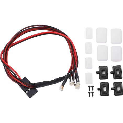 4 LED Lumineux 335mm pour Phares Nocturnes RC, Compatible Axial SCX24 1/24 1/18, Éclairage Carré pour Voitures Miniatures (1/5)
