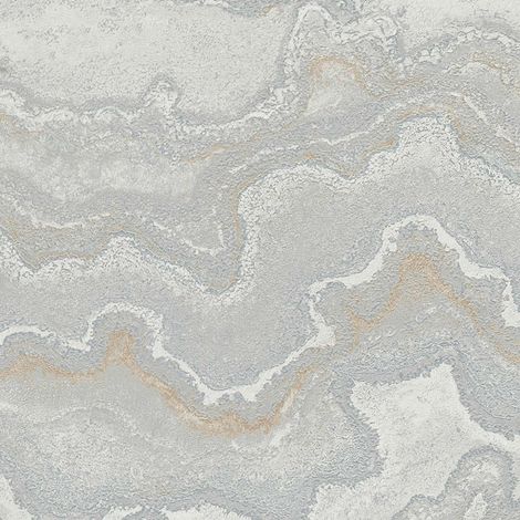 Papier peint crème, argent & or Tapisserie à motifs de vagues effet métallique Papier peint aspect marbre idéal salon & couloir (1/4)