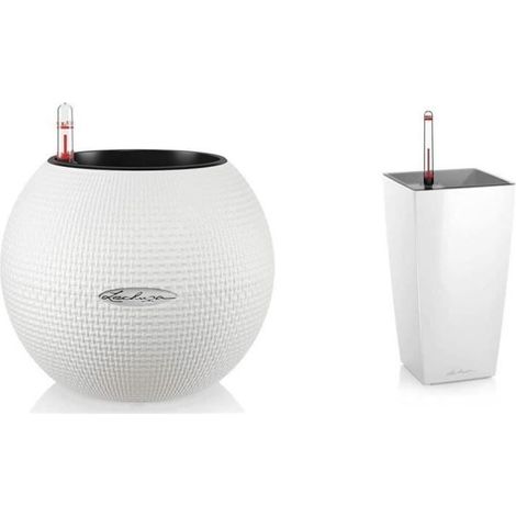 Jardinière PURO Color 50 ALL-IN-ONE diamètre 50 cm blanc LECHUZA (1/5)