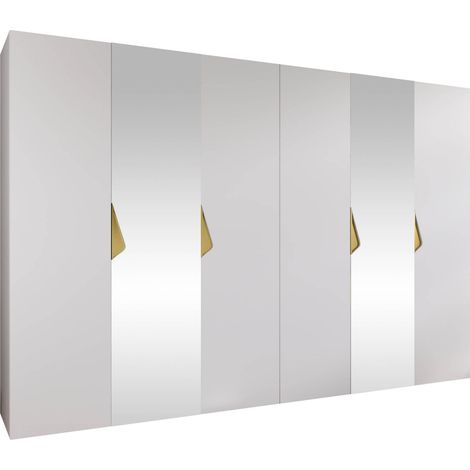 Armario Hartford 627, Blanco, 202x300x52cm, Puertas de armario: Con bisagras, Número de estantes: 0 (1/5)