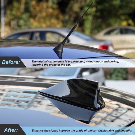 Cache antenne aileron de requin pour voiture, antennes de toit automobile, base de signal radio AM/FM (1/5)