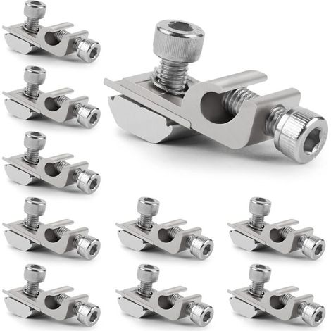 Pinces de Mise à Terre pour Panneau Solaire, 10 Pcs, Fixation Aluminium, Protection Contre la Foudre, Kit Photovoltaïque Complet