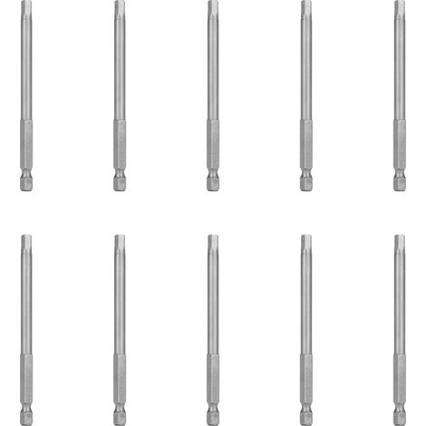 10 Pièces Embouts de Tournevis Magnétiques 5mm Acier Allié Tige Hexagonale 1/4 Accessoire (1/5)