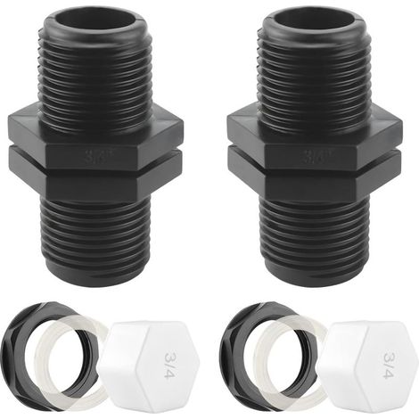 Réservoir de débordement Réservoir de cloison de 25 mm Mamelon de 1000 litres pour canal de réservoir de pluie avec joint (3/4 po) (1/5)