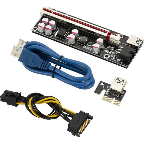 PCI-E PCIe Riserkarte 009S PCIE 1x auf 16x USB 3.0 Adapterkarte mit eigener Stromversorgung (1/5)