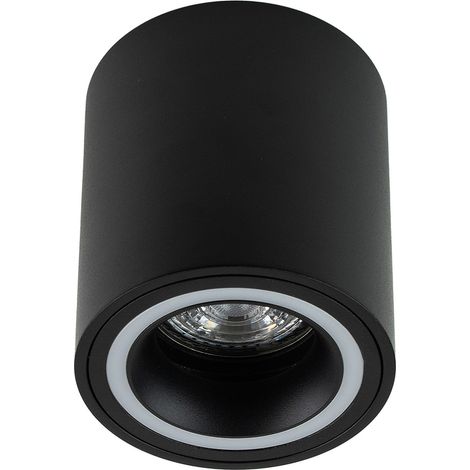 Spot de plafond en saillie HALIS OV GU10 IP20 rond noir, anneau blanc EDO777331 Edo Solutions (1/5)