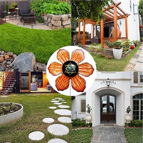 Piquet de jardin en fer forgé coloré pour fleurs, décoration extérieure pour jardin, cour et pelouse (1/4)